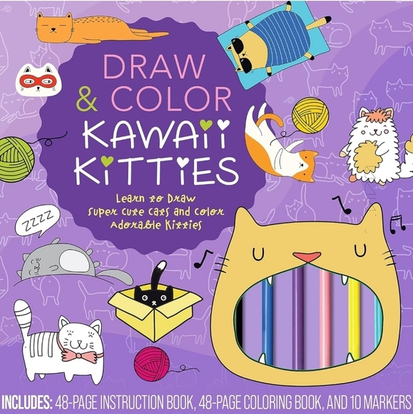 Draw & Color Kawaii Kitties Kit - Picture 1 of 8